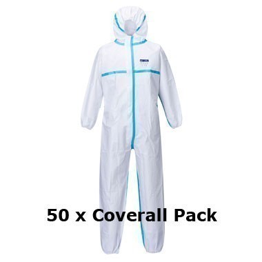 Portwest Biztex ST60 Microporous Type 4/5/6 Coverall x 50 Pack